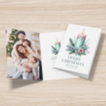 Festive Christmas Candle Personalizable Photo  Card<br><div class="desc">Christmas-themed design featuring Christmas candles,  and elegant typography on a white background. Custom photo and personalizable text.</div>