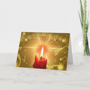 Festive Christmas candlelight Holiday Card