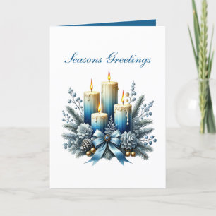 Festive Christmas candles customizable Holiday Card