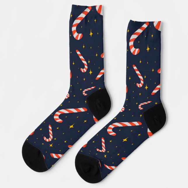 Festive Christmas Candy Cane socks (Left)