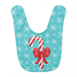 Festive Christmas Candy Cane With A Bow Bib