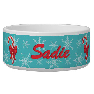 Festive Christmas Candy Canes With Custom Name Bowl