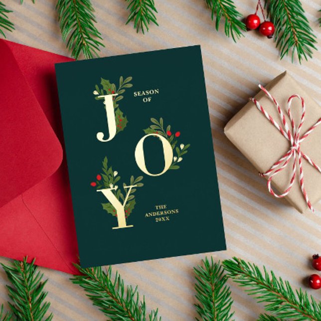 Festive Christmas Card with Holly Leaves  (Creator Uploaded)