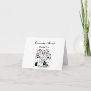 Festive Christmas Carolers with Snow Xmas Holiday Card
