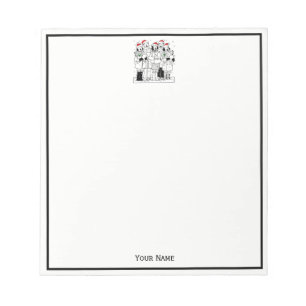 Festive Christmas Carolers with Snow Xmas Notepad
