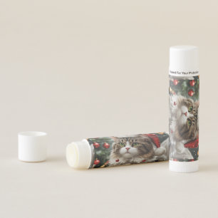 Festive Christmas Cat in Santa Hat Lip Balm