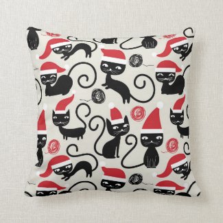 Festive Christmas cat lovers pillow