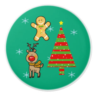 festive Christmas Ceramic Knob