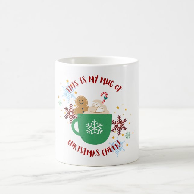 Festive Christmas Cheer Mug with Gingerbread Man (Center)