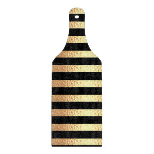 festive Christmas classy black and golden stripes  Cutting Board