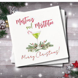Festive Christmas Cocktail Holiday Party Martini Napkins