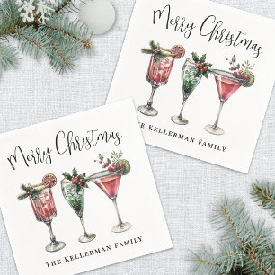 Festive Christmas Cocktail Napkins