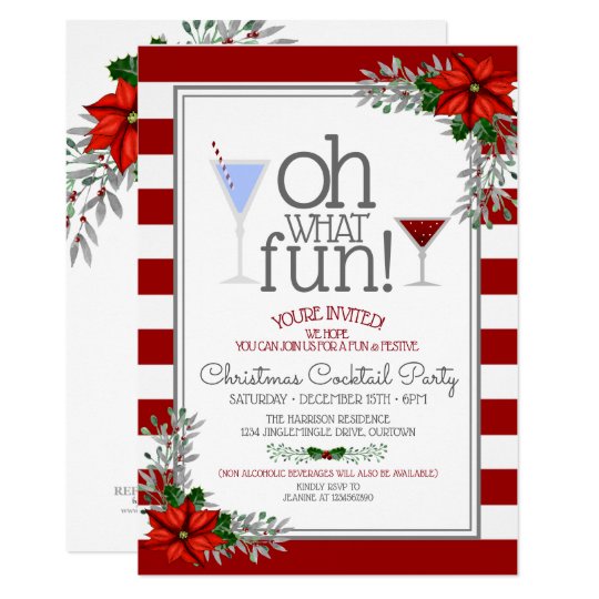 Festive Christmas Cocktail Party Invitation | Zazzle.com