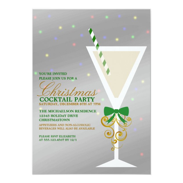 Festive Christmas Cocktail Party Invitation