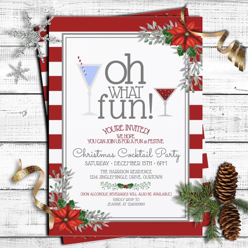 Festive Christmas Cocktail Party Invitation