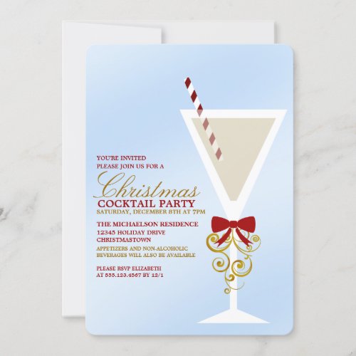 Festive Christmas Cocktail Party Invitations