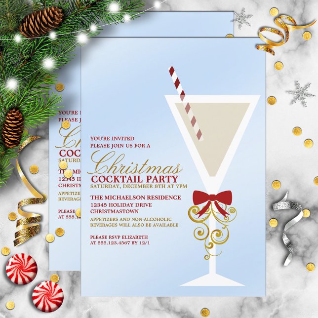 Festive Christmas Cocktail Party Invitations (Creator Uploaded)