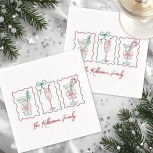 Festive Christmas Cocktail Party Napkins