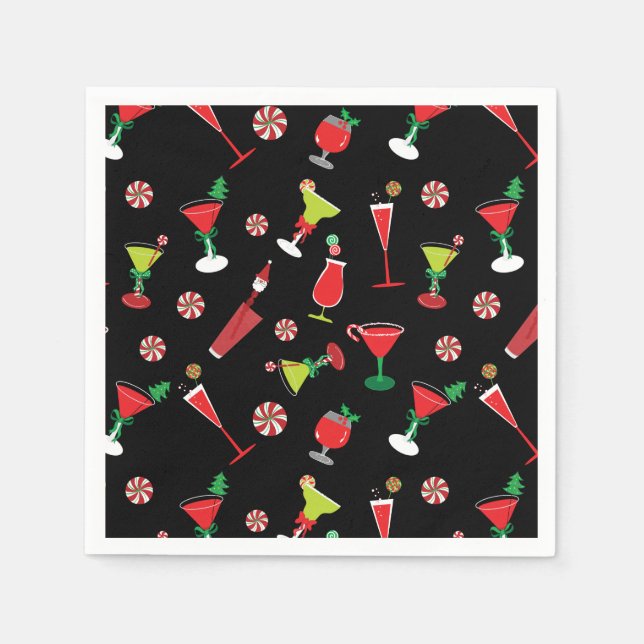 Festive Christmas Cocktails Napkins (Front)