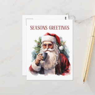 Festive Christmas coffee shop Postcard