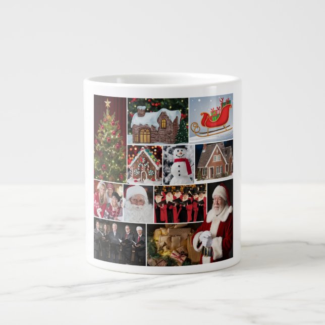 Festive Christmas Collage Giant Coffee Mug (Front)