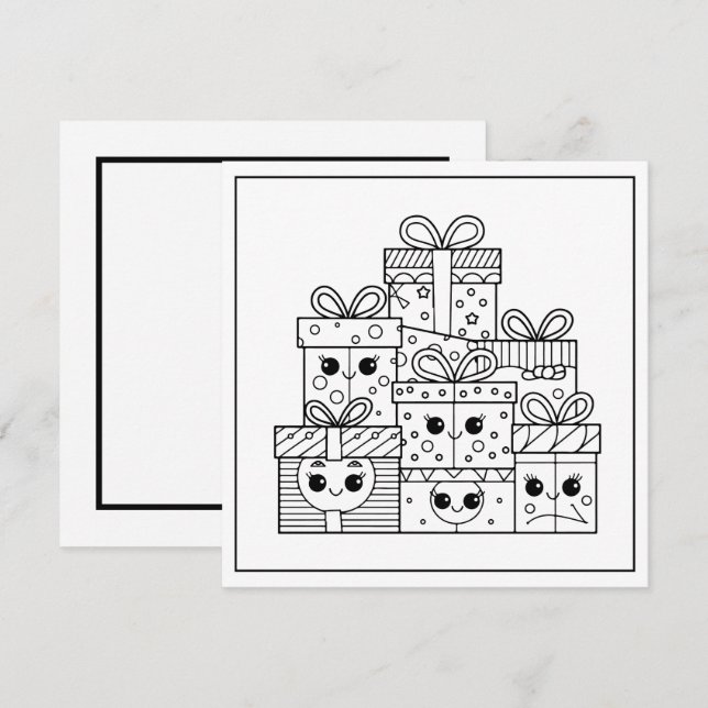 Festive Christmas coloring gifts  Holiday Card (Front/Back)