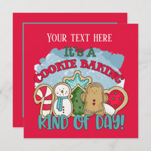 festive Christmas cookie baking party Invitation
