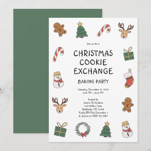 Festive Christmas Cookie Exchange Baking Party Invitation