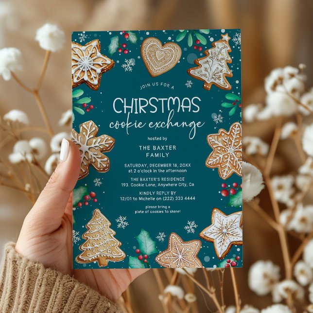 Festive Christmas Cookie Exchange Party Invitation (Creator Uploaded)