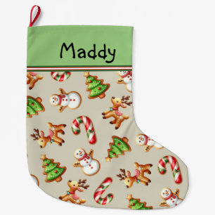 Festive Christmas Cookie Large Christmas Stocking