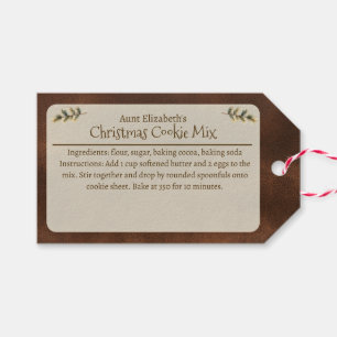 Festive Christmas Cookie Mix Personalized Brown Gift Tags