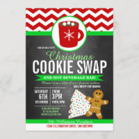 Festive Christmas Cookie Swap Party Invitation