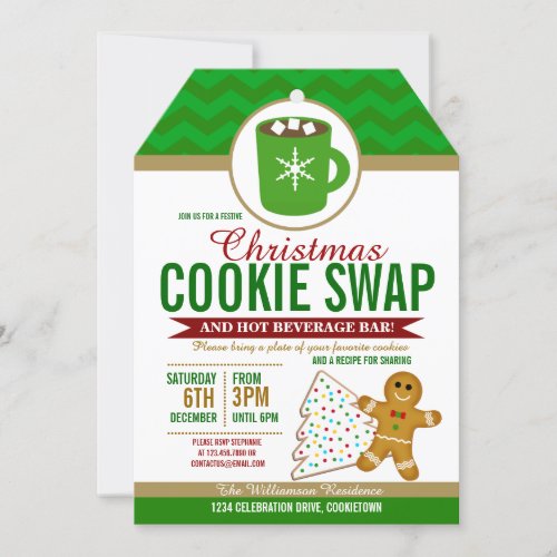 Festive Christmas Cookie Swap Party Invitation