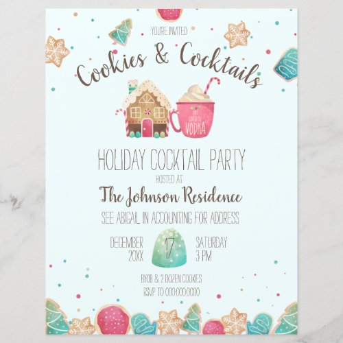 Festive Christmas Cookies Cocktail Party Flyer