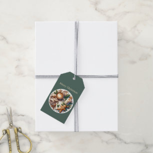 Festive Christmas cookies cocoa customizable Gift Tags