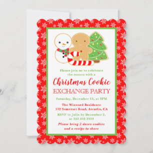 Festive Christmas Cookies Exchange Party Invitation