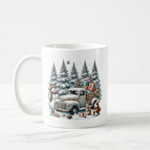 Festive Christmas Country truck add monogram Coffee Mug