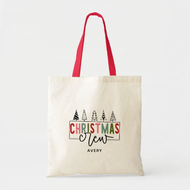 Festive Christmas Crew Personalized  Tote Bag (Front)