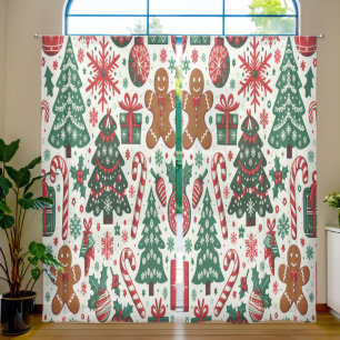 Festive Christmas curtains with motifs