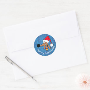 Festive Christmas Dachshund Dog Classic Round Sticker