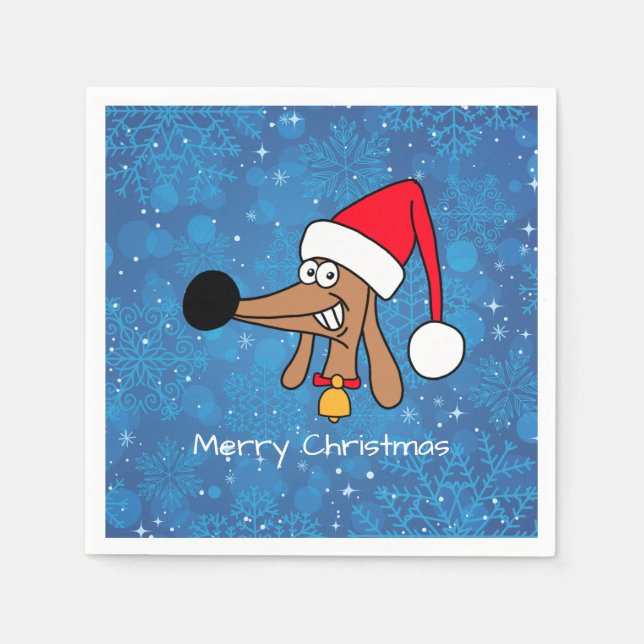 Festive Christmas Dachshund Dog Napkins (Front)