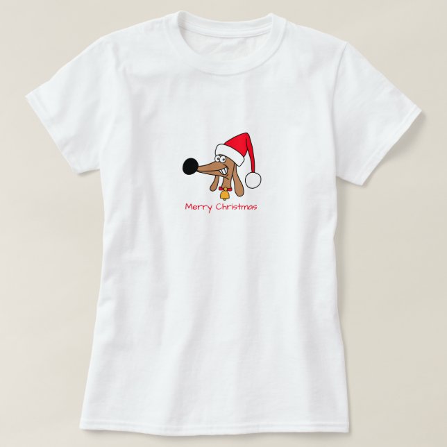 Festive Christmas Dachshund Dog T-Shirt (Design Front)