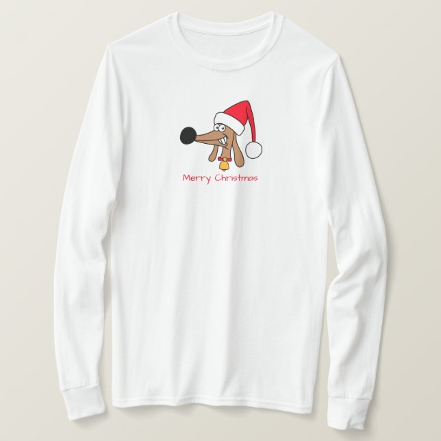 Festive Christmas Dachshund Dog T-Shirt (Design Front)