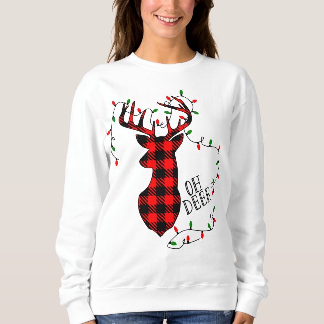 Festive Christmas decorating reindeer party Sweatshirt (Front)
