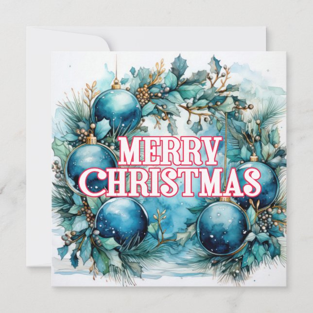 Festive Christmas Decoration Collage Holiday Card (Front)