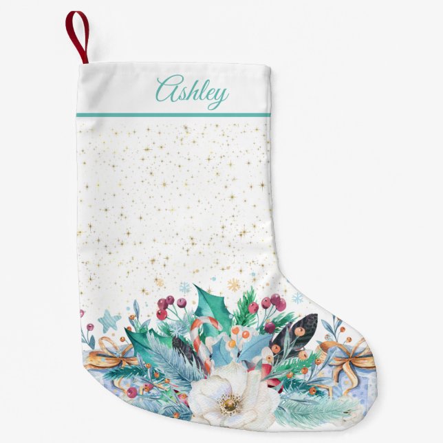 festive Christmas decoration Small Christmas Stocking (Front)