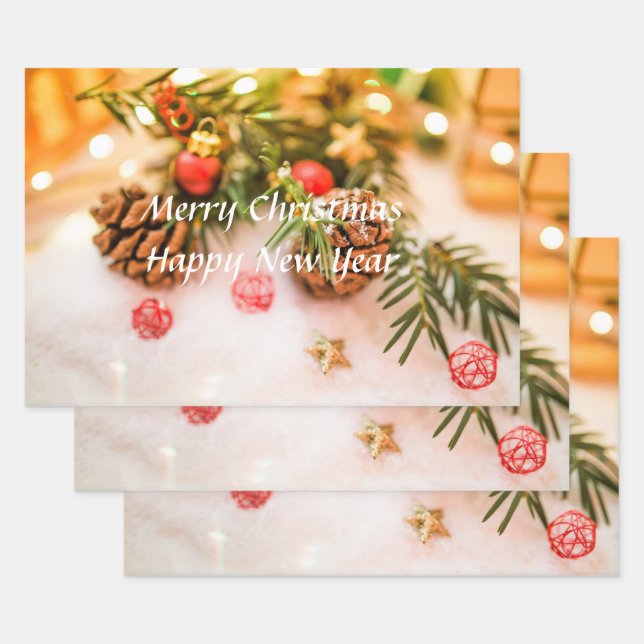 Festive Christmas Decoration Wrapping Paper Sheets (Set)