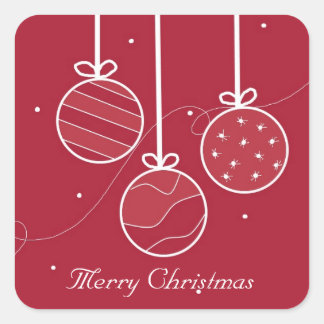 Festive Christmas Decorations Square Sticker
