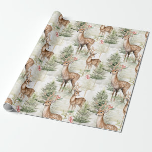 Festive Christmas Deer Wrapping Paper