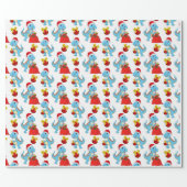 Festive Christmas dinosaur tiled party wrap Wrapping Paper (Flat)